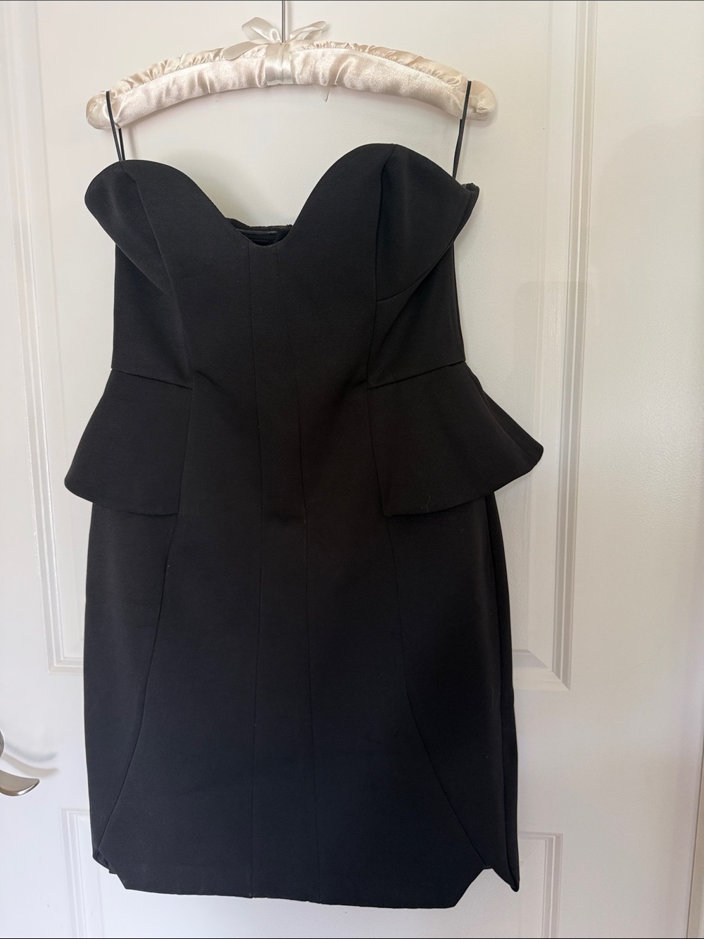 Finders Keepers Black Strapless Peplum Mini Dress